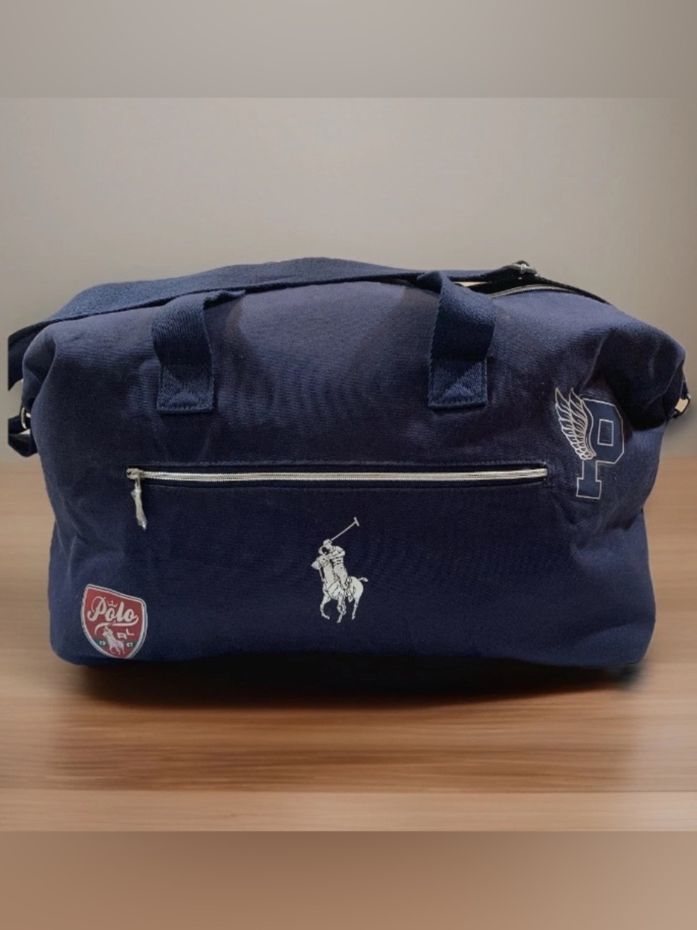 Ralph Lauren Fragrances Navy Blue Weekender Gym Duffle Travel Bag Overnight Pony